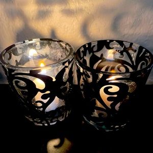 Vintage Couture Mini Tealight lamp P9684-black and white
